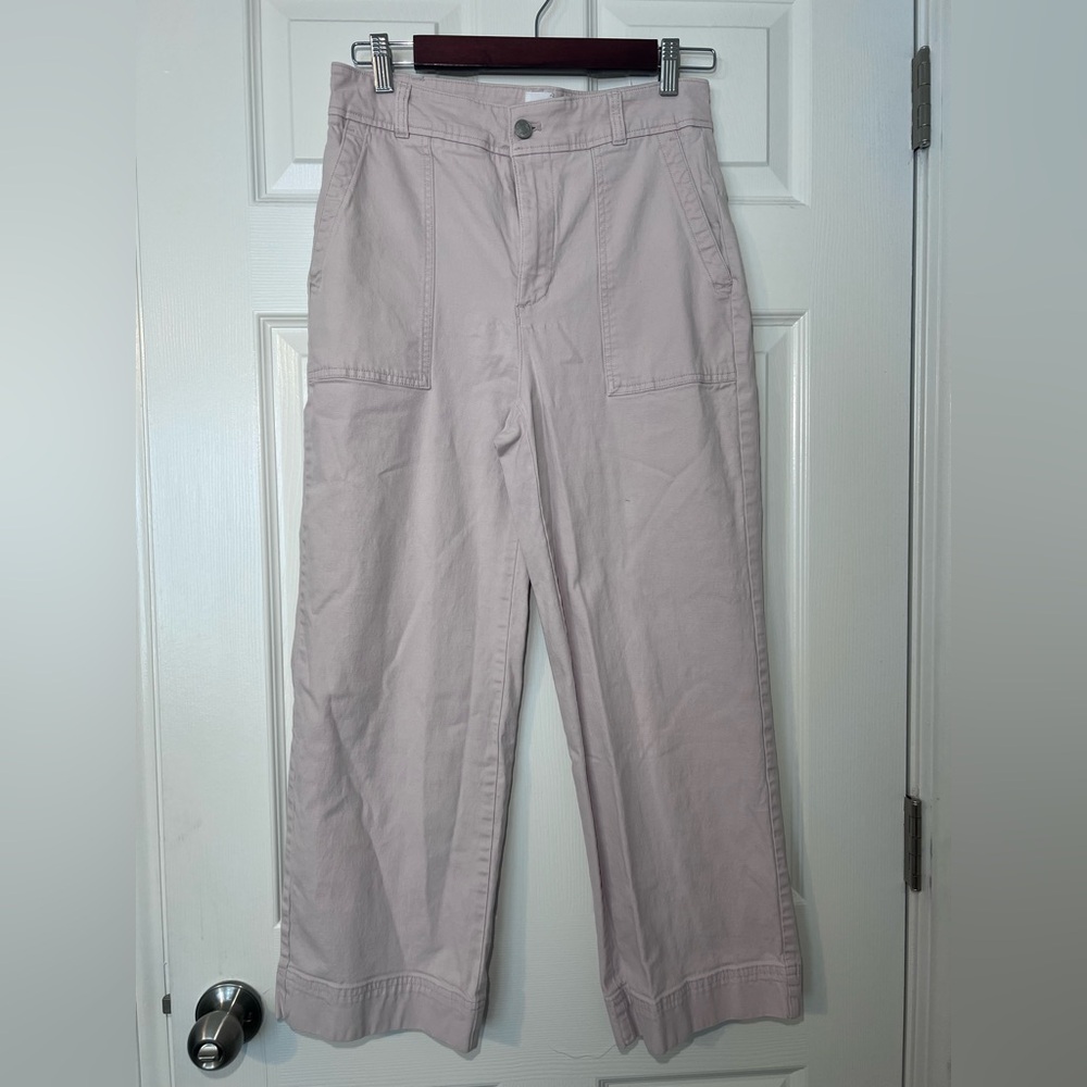 GAP Blush High-Rise Wide-Leg Crop Pants